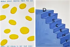 David Shrigley, Two Works: Untitled, 2022, acrylic on paper