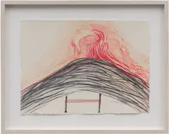 Staying Together by Chiharu Shiota, water-soluble wax pastel, ink, thread on paper, offered Sep 2026