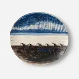 André Brasilier, Les courses à vincennes, painted and glazed ceramic plate