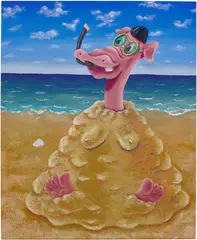 Nicasio Fernandez, Going Under, 2019, acrylic and sand on canvas
