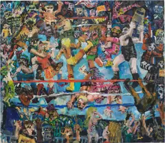 Todd Bienvenu, Royal Rumble, 2013, acrylic on canvas