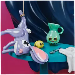 César Piette, Still life with Rabbit, 2020, acrylic on panel