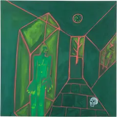 Marcus Jahmal, Giacometti's Dream, 2021, oil on canvas