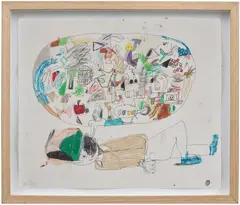 Eddie Martinez, Untitled, 2009, acrylic, ink, crayon, coloured pencil, gouache, marker pen and paper collage on paper