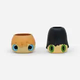 Javier Calleja, Two works: Two works: (i) Pot-Pop-Top Flower Vase (green eyes) (ii) Pot-Pop-Top Planter Pot (blue eyes)