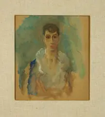 E. E. Cummings, Untitled (Portrait of Marion Morehouse), Painting on paper