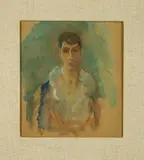 E. E. Cummings, Untitled (Portrait of Marion Morehouse), Painting on paper