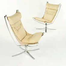 Sling chairs (2) by Poul Volther, c. 1960, Possibly manufactured by Erik Jorgensen, sold Feb 2008