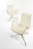 Preben Fabricius & Jorgen Kastholm, White leather chairs (2), 1964, Alfred Kill International