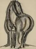 Henry John Meloy, Horse, c. 1945, ink and watercolor on paper