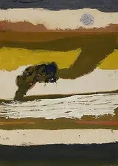 Prairie by Lawrence Calcagno, 1962, oil and collage on paper, sold Jun 2003