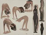 David Hayes, Figure Studies, 1959, ink wash on paper