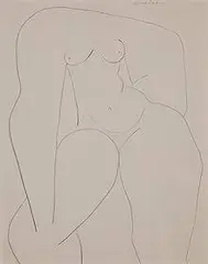 untitled (Nude) by Louise Nevelson, c.1930, pencil on paper, sold Jun 2003