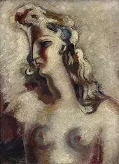 Alexander Archipenko, Silver Head, 1928, oil on canvas
