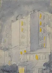 Improvisations of New York by Abraham Walkowitz, 1910, pencil, watercolor on paper, sold Jun 2003