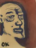 Oskar Kokoschka, untitled (Self Portrait), c. 1918, gouache on paper