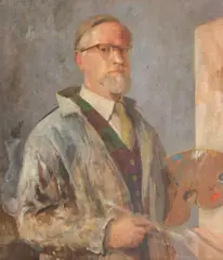 Hugh Adam Crawford Rsa, Artist, Self Portrait