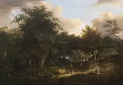 British School, Woodland pastoral scene