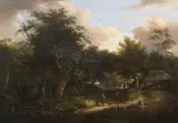 British School, Woodland pastoral scene