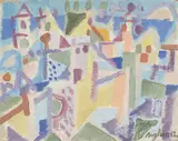 Eduard Bargheer, Forio II, 1962, Öl auf Leinwand