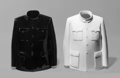 Jianguo Sui, Legacy Mantle (Black and White) / Legacy Mantle (Black), Um 2005, 2 Skulpturen, Fiberglas