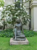 Heinrich Kirchner, Sitzende, 1935, Bronze mit grünlicher Patina