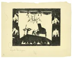 Der Virtuose by Lyonel Feininger, 1919, Holzschnitt auf dünnem Japanbütten, sold Dec 2023