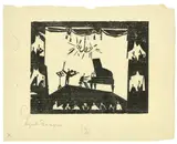 Lyonel Feininger, Der Virtuose, 1919, Holzschnitt auf dünnem Japanbütten