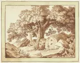 Jakob Philipp Hackert, Ruines du Temple d'Hercule à Girgente, 1777, Braune Tusche über Bleistift, laviert