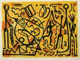 Untitled by A. R. Penck, Color lithograph, sold Feb 2008