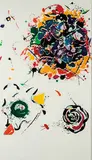 Sam Francis, Untitled (045), 1987, Unique mixed media with etching and aquatint with collage elements