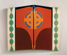 Judy Chicago, Car Hood, 1964, Sprayed acrylic on Corvair car hood; sold with custom display box