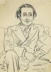 Peggy Bacon, Salvador Dali, 1934, charcoal on paper