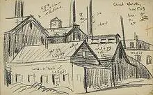 Canal Newark by Oscar Florianus Bluemner, 1913, crayon on paper, sold Jun 2003