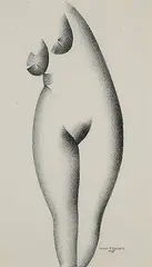 William Schwartz, Female Torso, 1928, conte crayon on paper