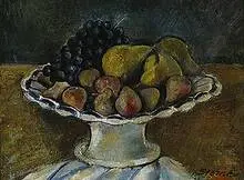 Maurice Sterne, Pears and Grapes, oil on board