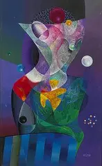 Medard Klein, Inscape #101, acrylic on board