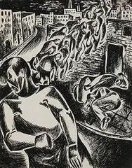 Leon Bibel, Unemployed, 1936, brush and ink on oak tag paper