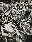 Leon Bibel, Unemployed, 1936, brush and ink on oak tag paper