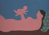Doris Lee, Baby Talk, c. 1945, oil and pencil on canvas