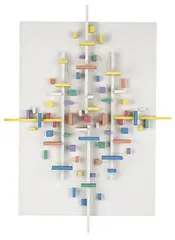 Eli Bornstein, Structurist Relief No. 1-1, 1965, oil on wood