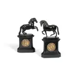 pair of patinated bronze horses by Francesco Fanelli, patinated bronze, offered Dec 2020