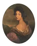 Pierre Mignard, Portrait of a lady, bust-length, in a pink dress, oil on canvas, oval