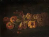 Peaches, plums and grapes by called Lo Spadino Bartolomeo Castelli the Younger, oil on canvas, offered Oct 2020