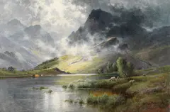 Alfred Fontville de Breanski, Highland landscapes; a pair, oil on canvas