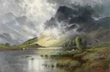 Alfred Fontville de Breanski, Highland landscapes; a pair, oil on canvas