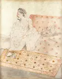 Lady Elizabeth Lyttleton, Portrait of Mary Gunning, Countess of Coventry, watercolour and pencil