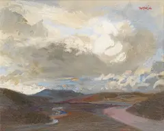 Charles James McCall, Mountain road, Wester Ross, oil on board