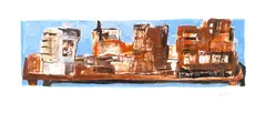Ignacio Iturria, 'El jardin'; 'El estudio en el Soho', monoprint