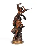 Mathurin Moreau, patinated bronze model of 'La Pensee', patinated bronze